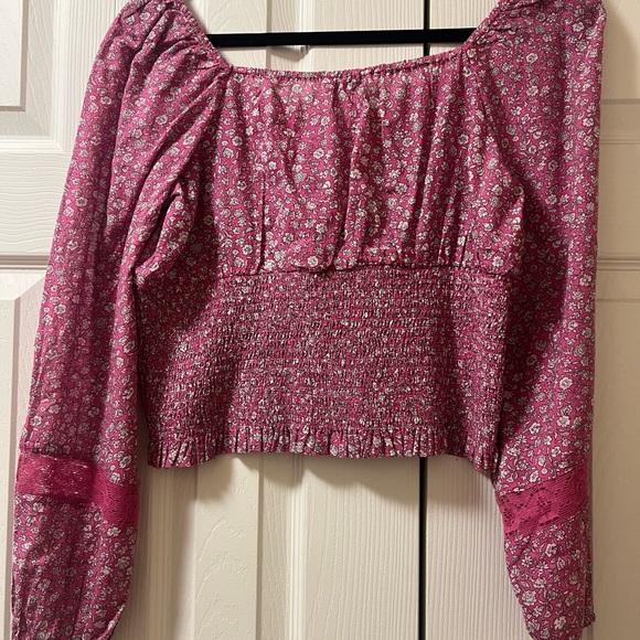 American Eagle Outfitters Pink Floral Blouse - Picture 4 of 4